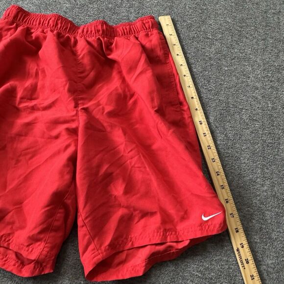 Nike Swim Trunks Mens Shorts Red NESSA558 Medium Swoosh Lined - Picture 9 of 10